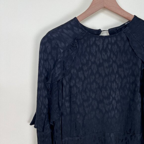 Anthropologie Flounce Mini Dress Ruffle Whimsigoth Romantic Gothic Wedding Guest - Picture 3 of 9